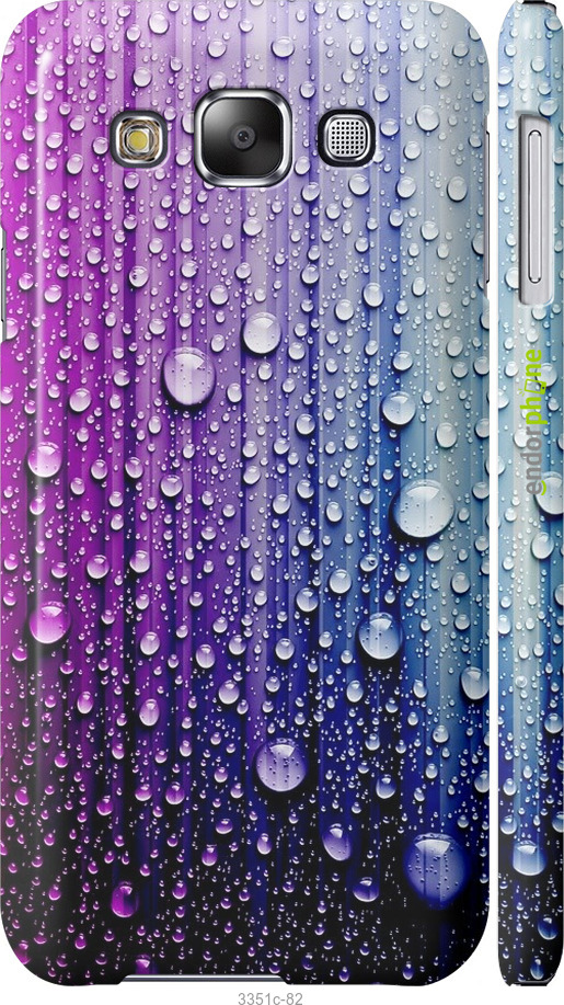 

3D пластиковий матовий чохол "Краплини води" для Samsung Galaxy E5 E500H, Синій