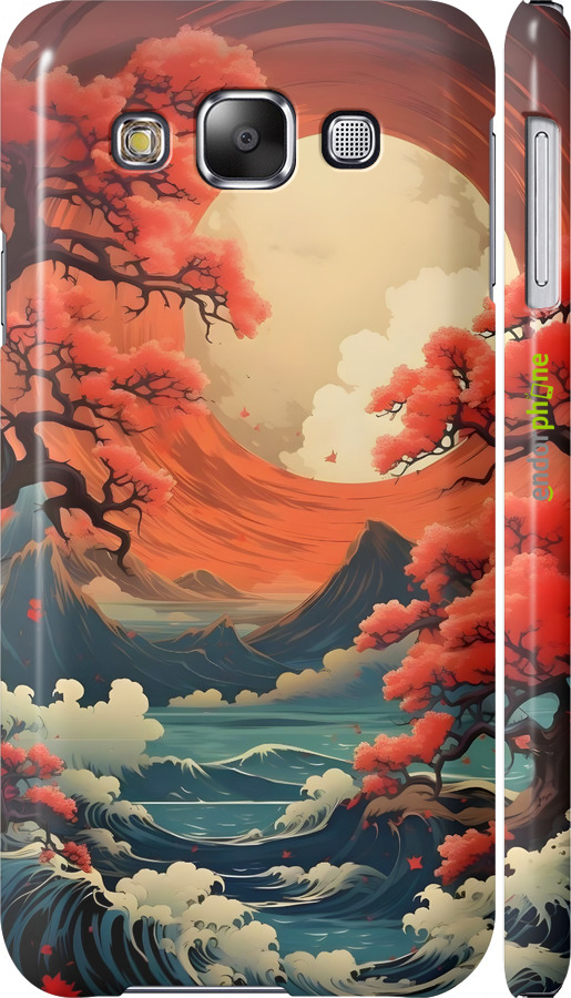 3D пластиковый глянцевый чехол Природа японии для Samsung Galaxy E5 E500H - 6327c-82 изображение 