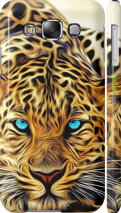 3D пластиковый матовый чехол Леопард для Samsung Galaxy E5 E500H - 6611m-82 изображение 