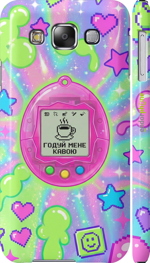 3D пластиковый глянцевый чехол Y2K Aesthetic Retro Pet: Годуй мене кавою для Samsung Galaxy E5 E500H - 6784c-82 изображение 