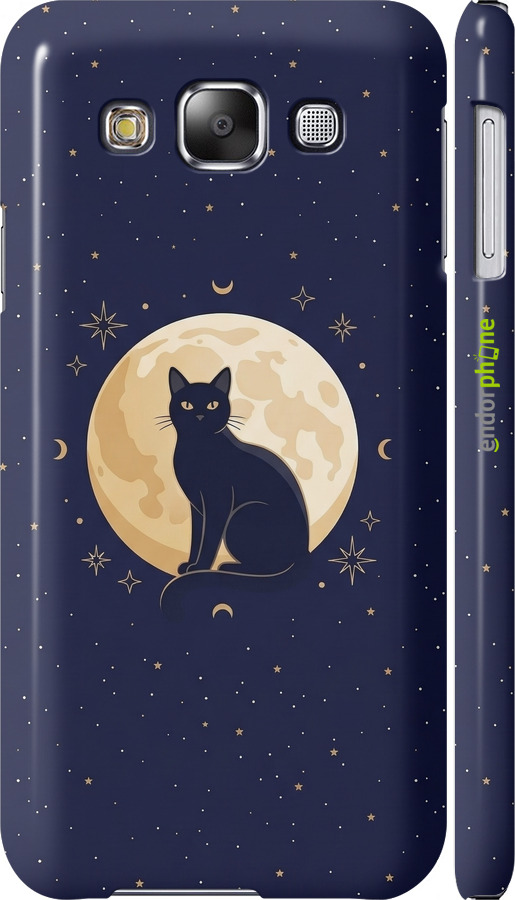 3D пластиковый глянцевый чехол Cute Cat Celestial/Witchy для Samsung Galaxy E5 E500H - 6787c-82 изображение 