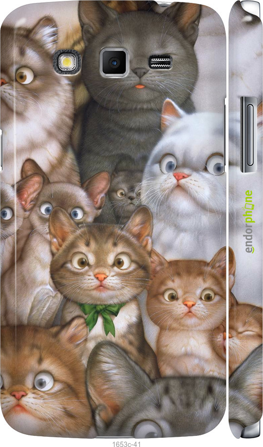 

3D пластиковий матовий чохол "Коти" для Samsung Galaxy Grand 2 G7102