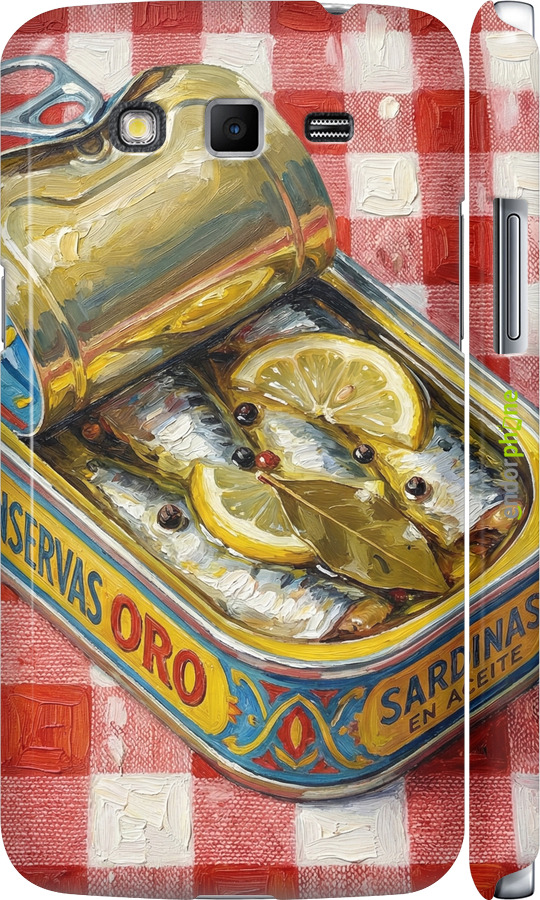 3D пластиковый матовый чехол Vintage Sardine Tin Phone для Samsung Galaxy Grand 2 G7102 - 6772m-41 изображение 