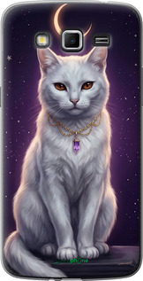 Силиконовый чехол Mystic White Cat Gothic Dark Purple Gold для Samsung Galaxy Grand 2 G7102 - 6805u-41 изображение 