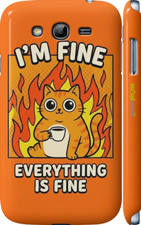 3D пластиковый матовый чехол 'Funny Cat' для Samsung Galaxy Grand I9082 изображение 3