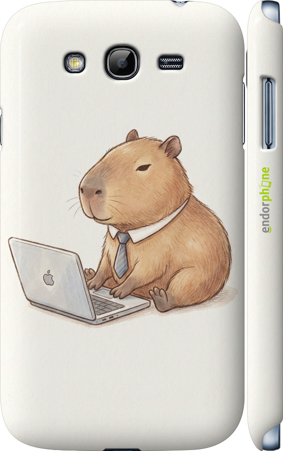 3D пластиковый матовый чехол Funny Capybara CEO Working для Samsung Galaxy Grand I9082 - 6777m-66 изображение 
