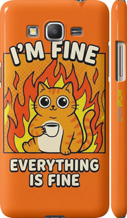 3D пластиковий глянцевий чехол Funny Cat для Samsung Galaxy Grand Prime VE G531H - 6786c-212 изображение 