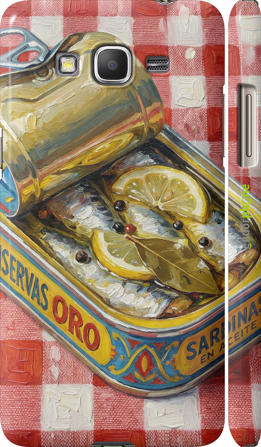3D пластиковий матовий чехол Vintage Sardine Tin Phone для Samsung Galaxy Grand Prime VE G531H - 6772m-212 изображение 