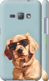 3D пластиковий глянцевий чехол Пес в очках для Samsung Galaxy J1 (2016) Duos J120H - 6381c-262 изображение 
