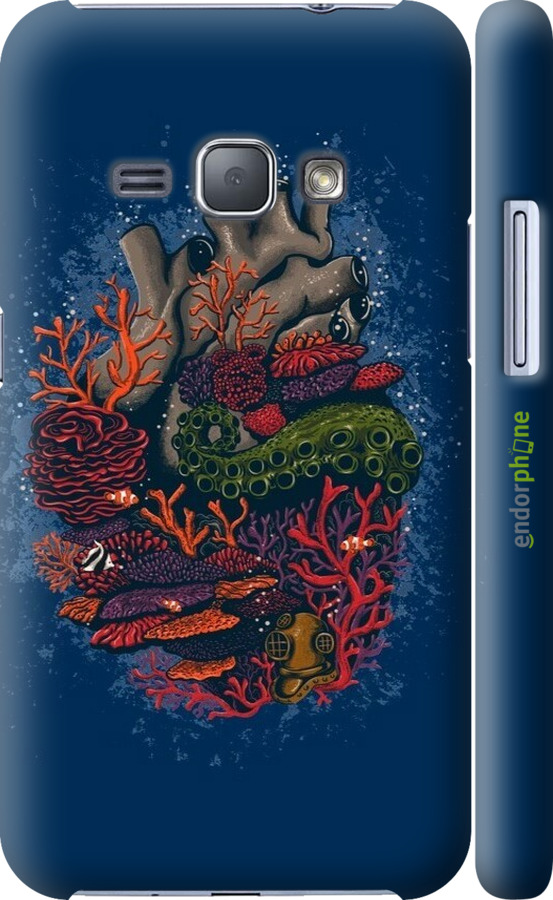 3D пластиковый матовый чехол Сердце моря для Samsung Galaxy J1 (2016) Duos J120H - 6506m-262 изображение 