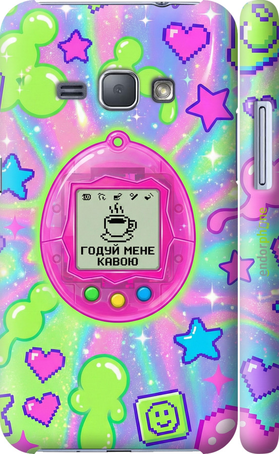 3D пластиковый матовый чехол Y2K Aesthetic Retro Pet: Годуй мене кавою для Samsung Galaxy J1 (2016) Duos J120H - 6784m-262 изображение 