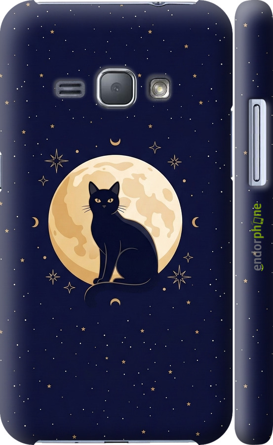 3D пластиковый глянцевый чехол Cute Cat Celestial/Witchy для Samsung Galaxy J1 (2016) Duos J120H - 6787c-262 изображение 
