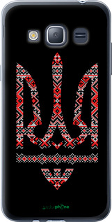 2D пластиковый чехол Герб - вышиванка на черном фоне для Samsung Galaxy J1 (2016) Duos J120H - 1196t-262 изображение 