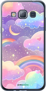 2D пластиковый чехол Облака и радуга для Samsung Galaxy J1 (2016) Duos J120H - 6312t-262 изображение 
