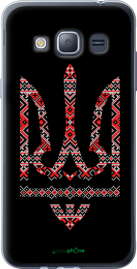 2D пластиковый чехол Герб - вышиванка на черном фоне для Samsung Galaxy J1 (2016) Duos J120H - 1196t-262 изображение 