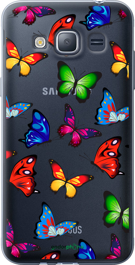 2D пластиковый чехол Красочные мотыльки для Samsung Galaxy J1 (2016) Duos J120H - 4761t-262 изображение 