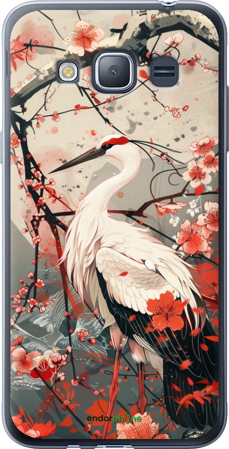 2D пластиковый чехол Аист в цвету сакуры для Samsung Galaxy J1 (2016) Duos J120H - 6109t-262 изображение 