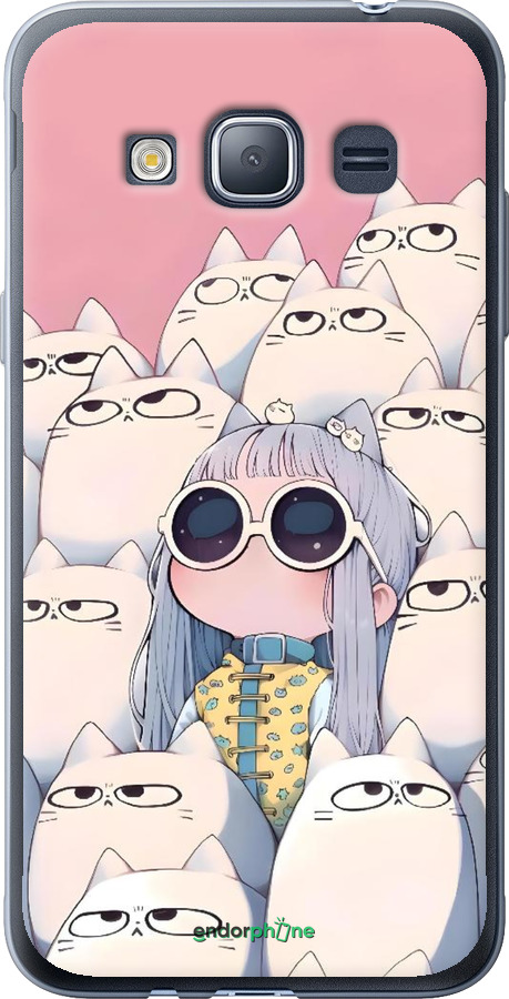 2D пластиковый чехол Малышка с котами для Samsung Galaxy J1 (2016) Duos J120H - 6295t-262 изображение 