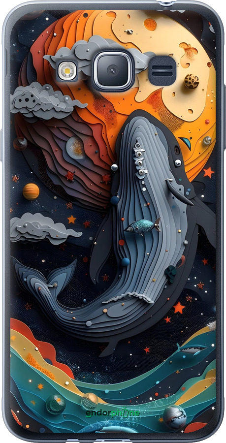 2D пластиковый чехол Кит в космосе для Samsung Galaxy J1 (2016) Duos J120H - 6328t-262 изображение 