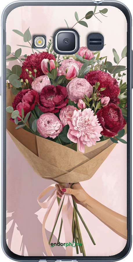 2D пластиковый чехол Пионы 1 для Samsung Galaxy J1 (2016) Duos J120H - 6705t-262 изображение 