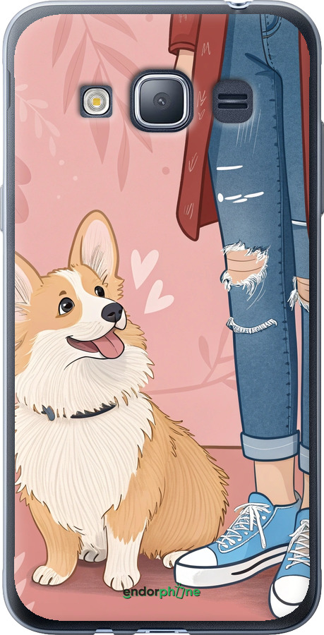 2D пластиковий чехол Корги 3 для Samsung Galaxy J1 (2016) Duos J120H - 6707t-262 изображение 