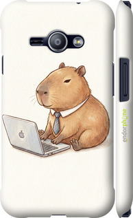 3D пластиковый матовый чехол Funny Capybara CEO Working для Samsung Galaxy J1 Ace J110H - 6777m-215 изображение 