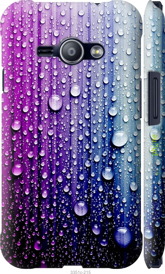 

3D пластиковий матовий чохол "Краплини води" для Samsung Galaxy J1 Ace J110H, Синій