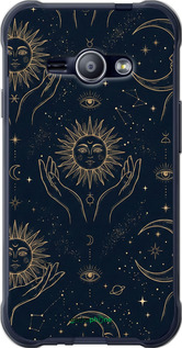 2D пластиковый чехол 'Celestial Harmony: Sun & Moon Gold Mystic Pattern' для Samsung Galaxy J1 Ace J110H изображение 6