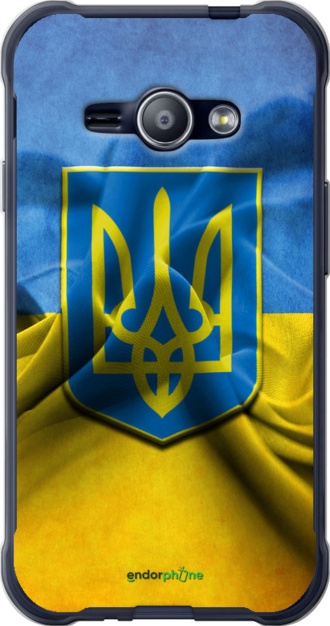 

2D пластиковий чохол "Прапор та герб України" для Samsung Galaxy J1 Ace J110H, Блакитний