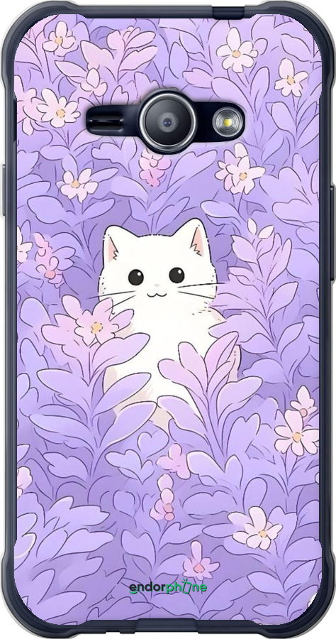 2D пластиковий чехол Котик в цветах для Samsung Galaxy J1 Ace J110H - 6390t-215 изображение 