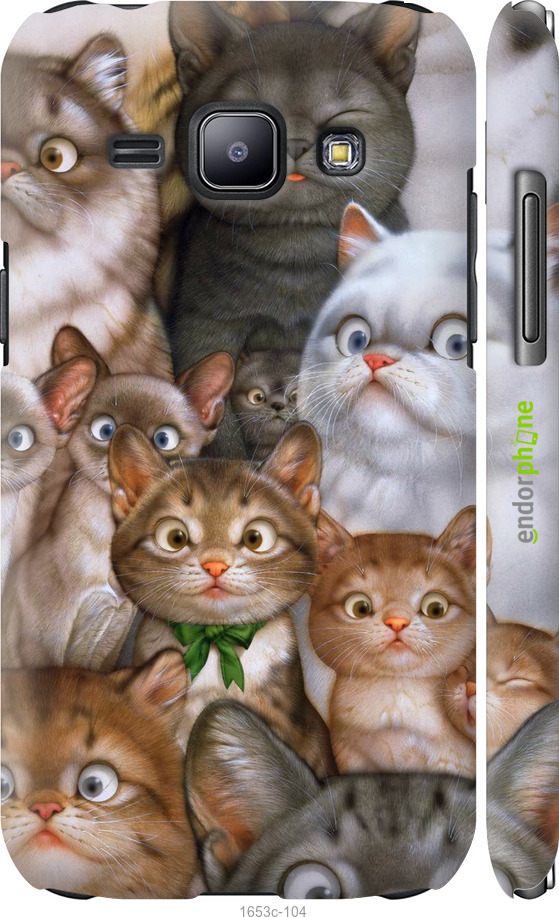 

3D пластиковий матовий чохол "Коти" для Samsung Galaxy J1 J100H