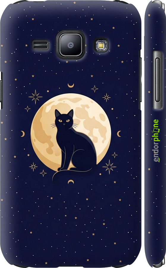 3D пластиковий матовий чехол Cute Cat Celestial/Witchy для Samsung Galaxy J1 J100H - 6787m-104 изображение 