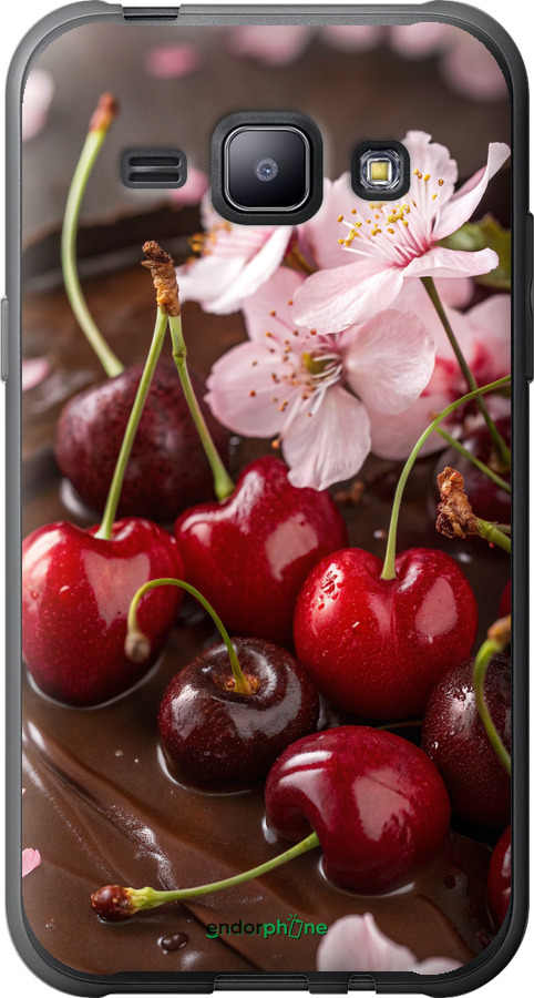 2D пластиковий чехол Вишня у шоколаді для Samsung Galaxy J1 J100H - 6698t-104 изображение 