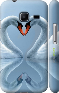 3D пластиковий матовий чехол Лебеді для Samsung Galaxy J1 Mini J105H - 6007m-258 изображение 