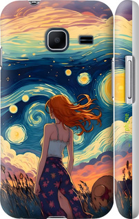 3D пластиковий матовий чехол Дівчина Арт для Samsung Galaxy J1 Mini J105H - 6325m-258 изображение 
