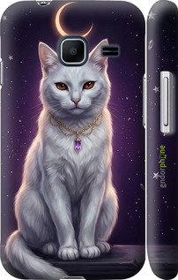 3D пластиковый матовый чехол Mystic White Cat Gothic Dark Purple Gold для Samsung Galaxy J1 Mini J105H - 6805m-258 изображение 