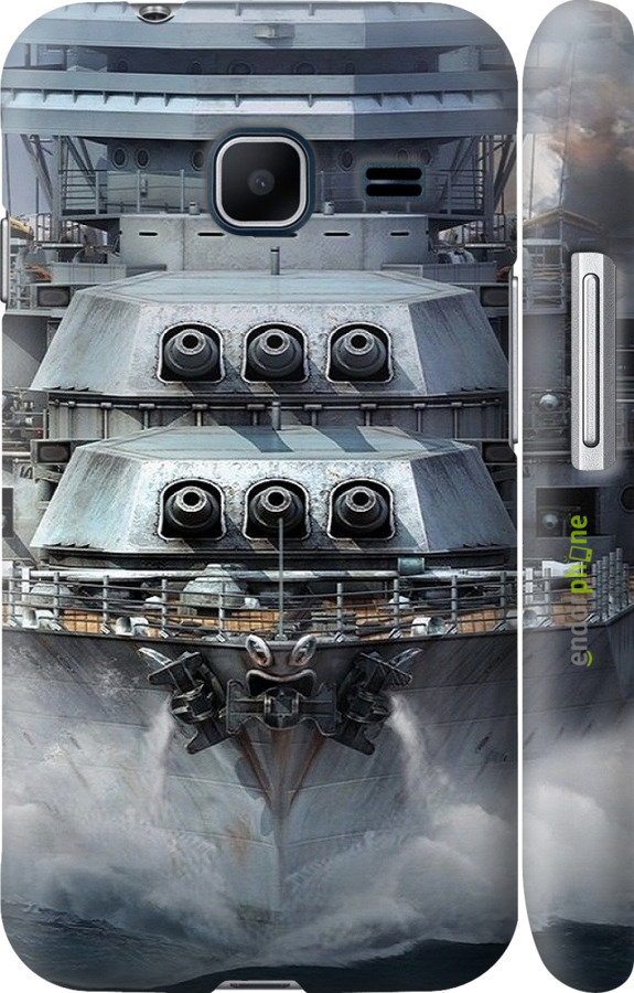 3D пластиковый матовый чехол Линкор, world of tanks, wargaming, военный корабль для Samsung Galaxy J1 Mini J105H - 6453m-258 изображение 