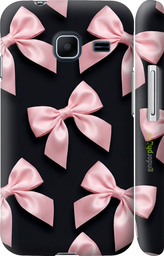 3D пластиковий матовий чехол Coquette Ribbons Dark Coquette для Samsung Galaxy J1 Mini J105H - 6767m-258 изображение 