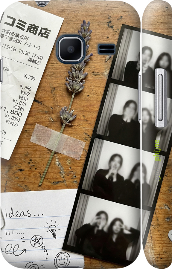 3D пластиковий матовий чехол Aesthetic Scrapbook Collage для Samsung Galaxy J1 Mini J105H - 6773m-258 изображение 