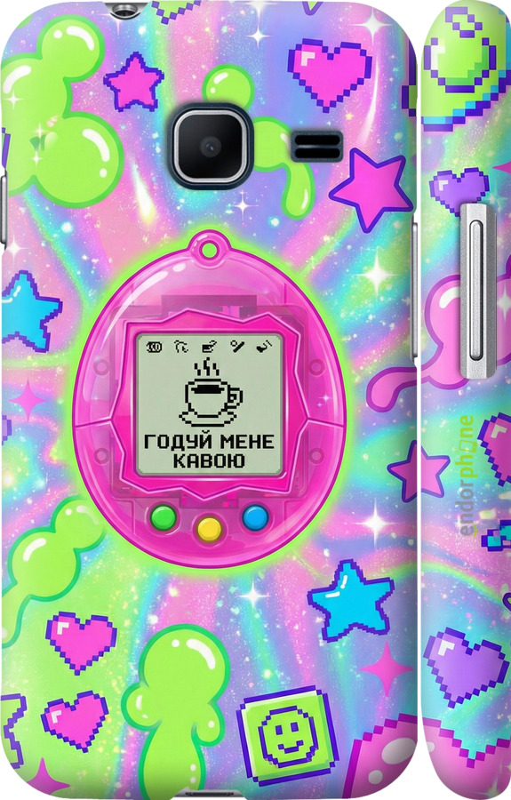 3D пластиковый матовый чехол Y2K Aesthetic Retro Pet: Годуй мене кавою для Samsung Galaxy J1 Mini J105H - 6784m-258 изображение 