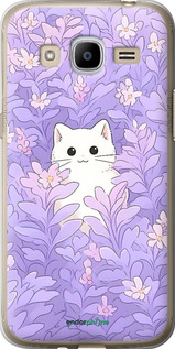 Силиконовый чехол Котик в цветах для Samsung Galaxy J2 (2016) J210 - 6390u-270 изображение 
