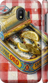 3D пластиковий матовий чехол Vintage Sardine Tin Phone для Samsung Galaxy J2 2018 - 6772m-1351 изображение 