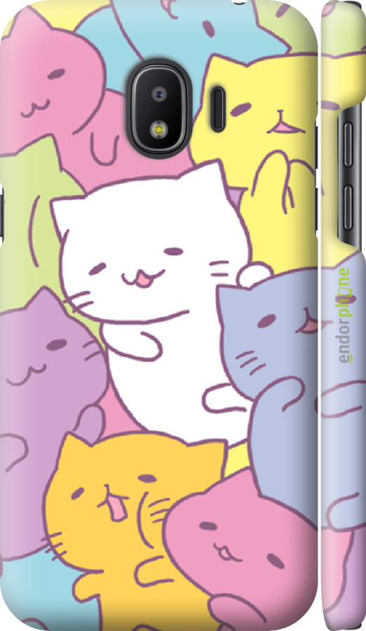 

3D пластиковий матовий чохол "Кошенята " для Samsung Galaxy J2 2018, Білий