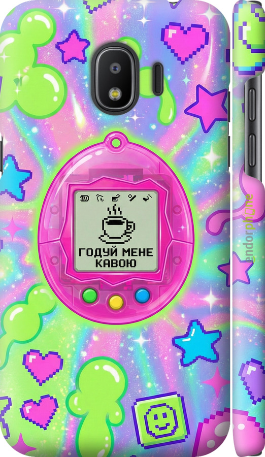 3D пластиковый матовый чехол Y2K Aesthetic Retro Pet: Годуй мене кавою для Samsung Galaxy J2 2018 - 6784m-1351 изображение 