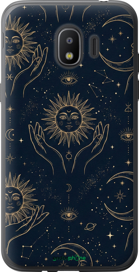 Силіконовий чехол Celestial Harmony: Sun & Moon Gold Mystic Pattern для Samsung Galaxy J2 2018 - 6778u-1351 изображение 