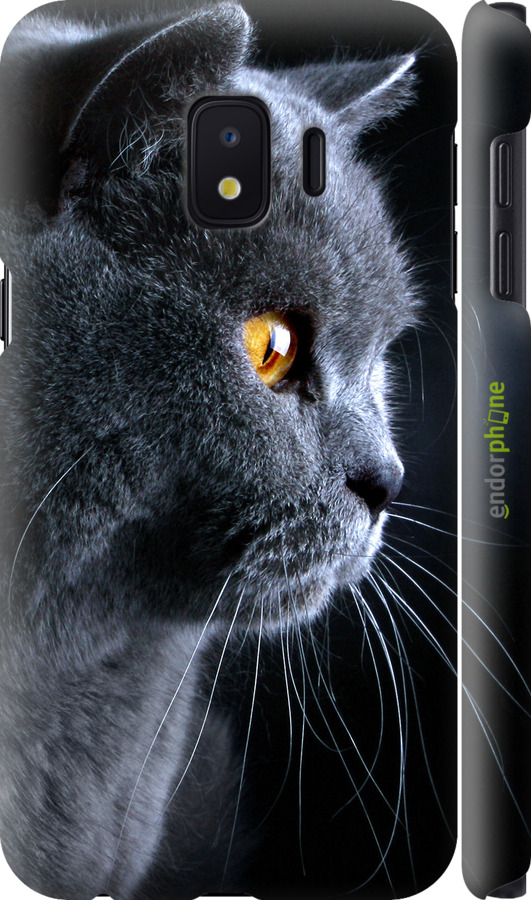

3D пластиковий матовий чохол "Гарний кіт" для Samsung Galaxy J2 Core, Чорний
