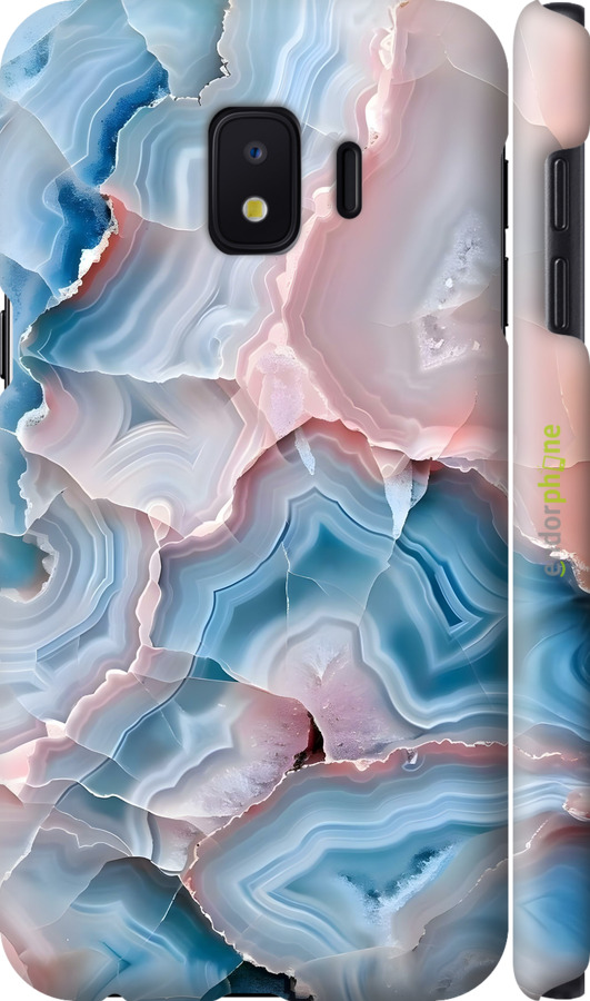 3D пластиковый матовый чехол Мрамор для Samsung Galaxy J2 Core - 6306m-1565 изображение 