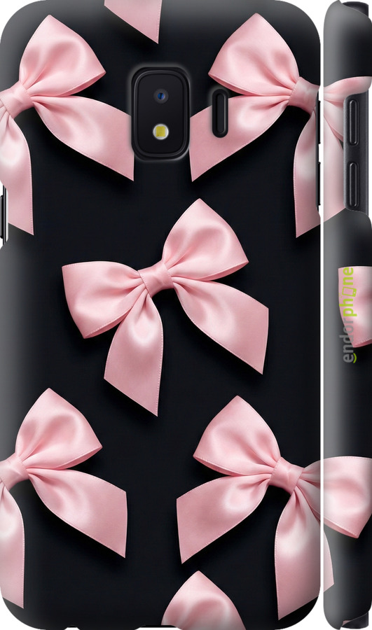 3D пластиковый матовый чехол Coquette Ribbons Dark Coquette для Samsung Galaxy J2 Core - 6767m-1565 изображение 