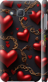 3D пластиковий матовий чехол Сердечки для Samsung Galaxy J2 J200H - 5831m-190 изображение 
