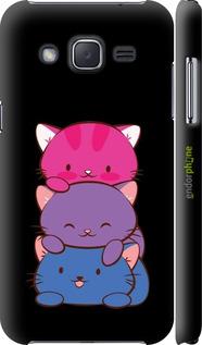 3D пластиковий матовий чехол Милі котятка для Samsung Galaxy J2 J200H - 6518m-190 изображение 